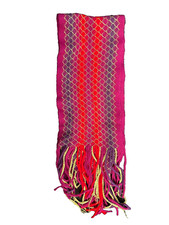 Gold Metallic Fuchsia, Purple,  Red 72" Acrylic Fringed Scarf