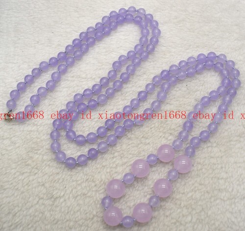 Long Natural Fashion 8mm&14mm Multicolor Gemstone Round Beads Necklace 54in - 第 63/129 張圖片