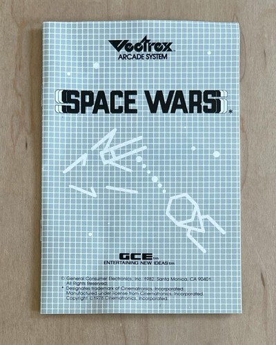 GCE 1982 Vectrex Space Wars Cartridge, Manual with Color Overlay Great Shape - Picture 4 of 10