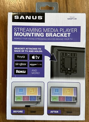 Sanus SASP1-B1 Streaming Media Player Mounting Bracket - Black  NEW IN BOX