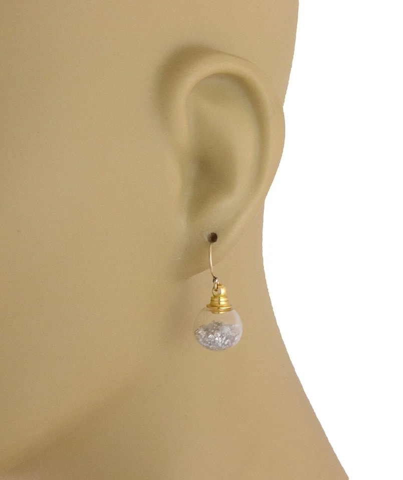 Diamond Locket Earrings 14k Gold &Gold Filled 7 Carat Floating Natural Diamonds - Image 2 of 4
