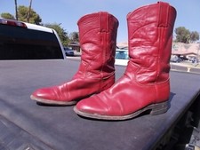 Red Justin USA Made Ropers Western Cowgirl Cowboy Boots Ladies Sz 6 C