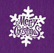 MERRY CHRISTMAS SNOWFLAKE 5 snowflake die cuts scrapbook cards