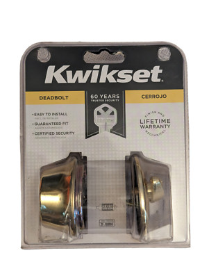 Kwikset Deadbolt 96600-419 Gold Finish Keyed Easy Install NEW | eBay