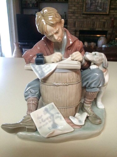 Lladro "Love Letter" #1406 Norman Rockwell Collection, Missing Pen. - Picture 2 of 10