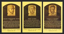 Lot of (18) Gold Hall of Fame Plaque Postcards Cards CAP ANSON CHRISTY MATHEWSON