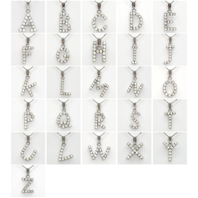 Damenschmuck Geschenk 925 Sterlingsilber Buchstabe Initiale Kette Halskette Anhänger UK
