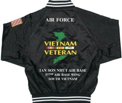 TAN SON NHUT AB 377TH AIR BASE WING VIETNAM EMBROIDERED SATIN JACKET(BACK ONLY)