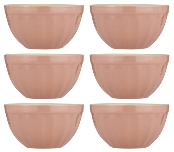 6Er Set MüSlischalen Mynte Coral Almond Rosa FüR 300Ml Steingut Ib Laursen-image