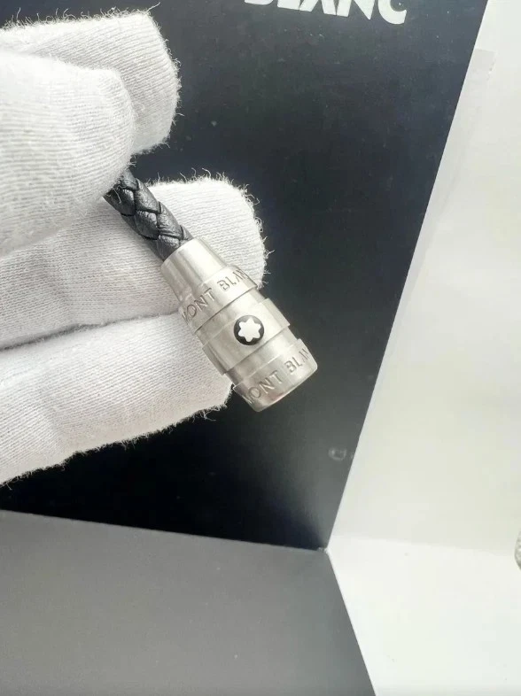 Montblanc Meisterstück Bracelet Men Leather Silver Stainless Steel 21cm-Full Box - Image 2 of 4