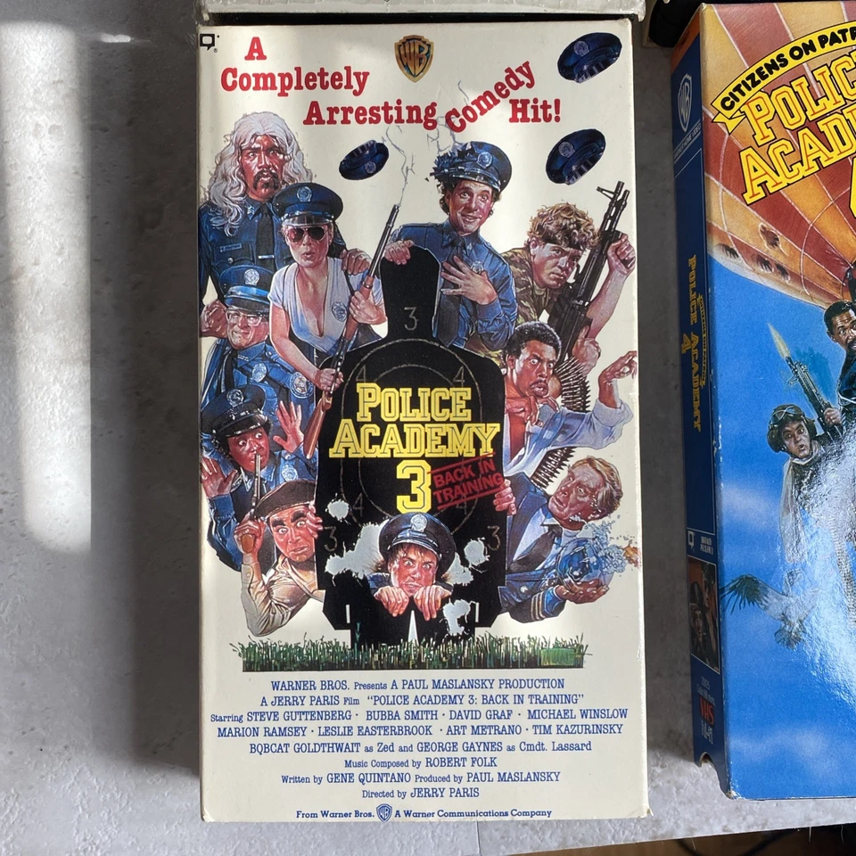 Lot Of 4 Police Academy VHS 1 - 4 Vtg Comedy Guttenburg Winslow Goldthwait Foto 4 de 4