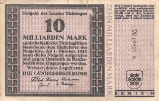 Weimar Landesregierung 10 Milliarden Mark Serie M