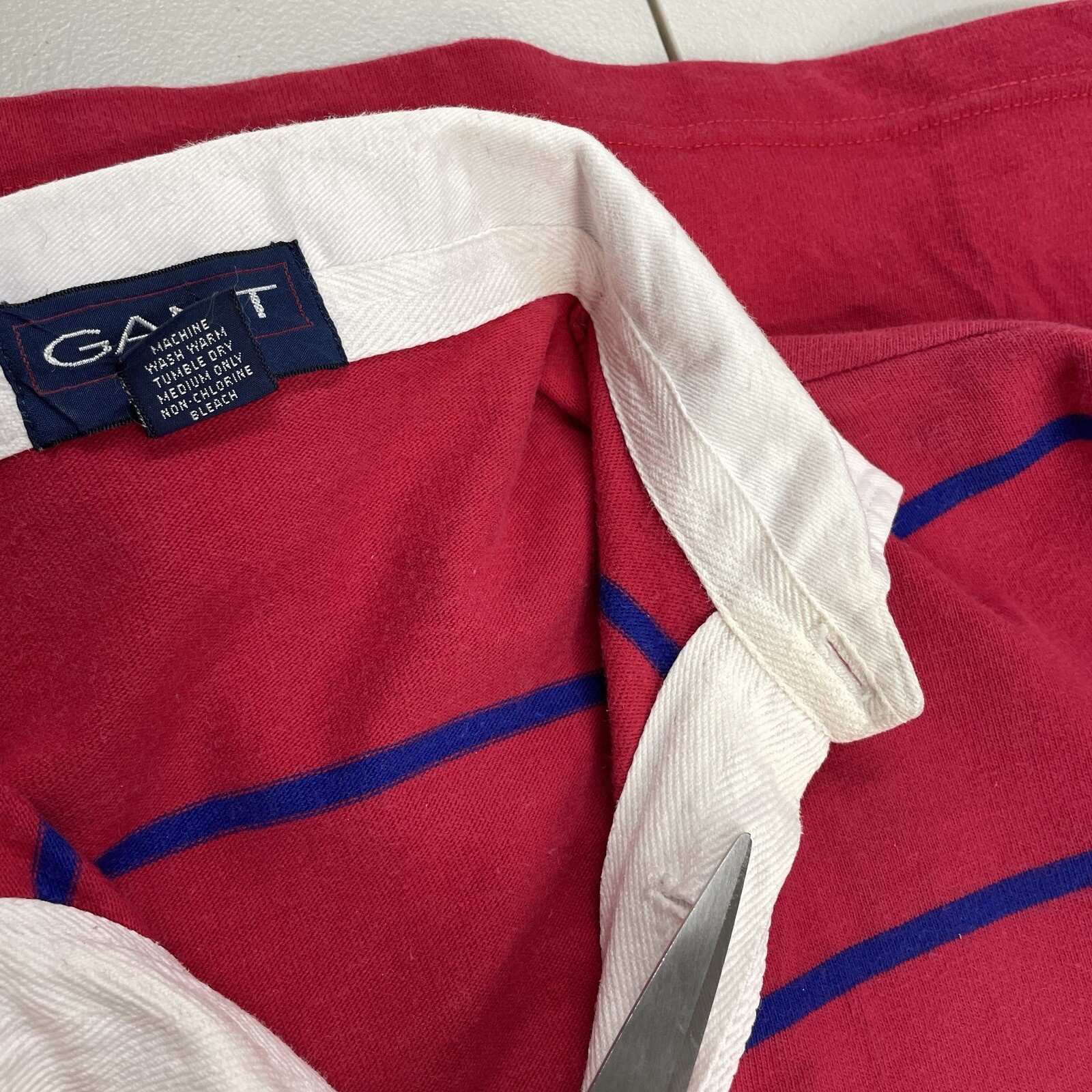 GANT Rugger Mens Rugby Polo Shirt Long Sleeve Size Medium Made in USA image 10