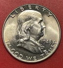 1948 P Franklin Silver Half Dollar, Choice to Gem Uncirculated, FBL.