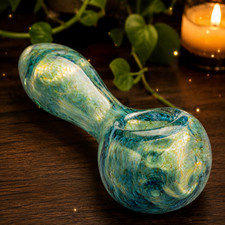 4 Inch Smoking Tobacco Glass Pipe Gorgeous Bowl Collectible Handmade Pipes
