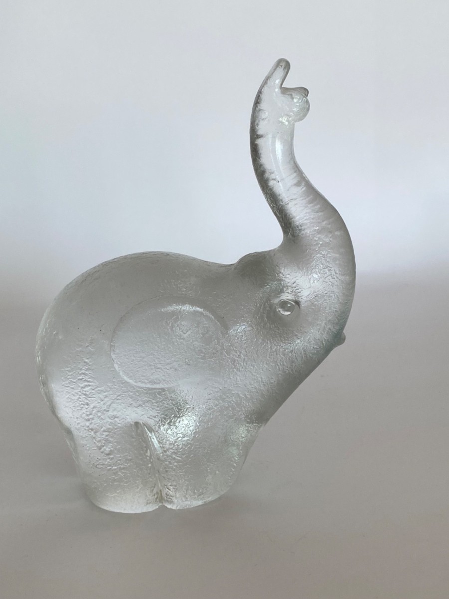 【Murano Glass】Luciano Gaspari 象の置き物 Mid-century Murano FERRO & LAZZARINI Corroso Glass ELEPHANT w