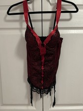 Seductive Wear by Cinema Etoile Red  Black Bustier Garter Corset Bustier Small