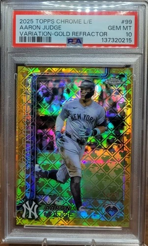 Aaron Judge 2025 Topps Chrome Logofractor #99 PSA 10 Variation GOLD REFRACTOR
