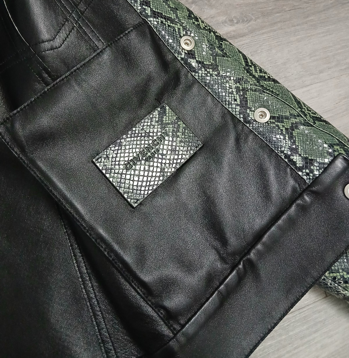 Givenchy Paris Python Snake Effect Leather Jacket… - image 15