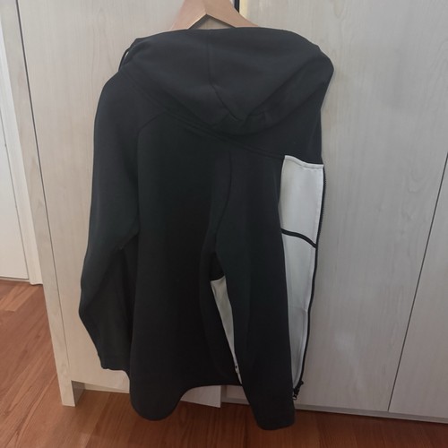 NIKE TECH FLEECE FULL ZIP WINDRUNNER HOODIE WHITE BLACK MENS SMALL 805144-011 - 第 2/4 張圖片