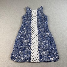 Lilly Pulitzer Target Dress Women 4 Blue Floral Shift Jacquard Zip Tropical Twee