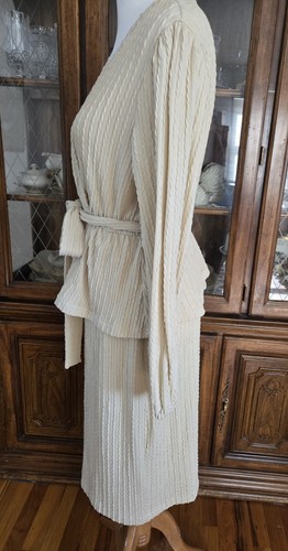 Damen 2-teiliger Strickanzug, Langarmshirt und Midirock, Gr. M-L - Bild 2 von 4