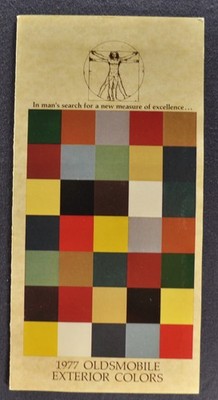 1977 Oldsmobile Paint Chip Colors Brochure Toronado 98 Cutlass Delta 88 Wagon 77