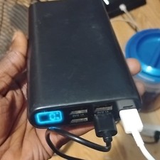 Black Power Bank Dual USB Ports LED Display Matte Finish Universal Charger
