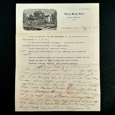 1923 Personal Letter on Illustrated Stony Brook Hotel L. I., N. Y. Ad Stationary