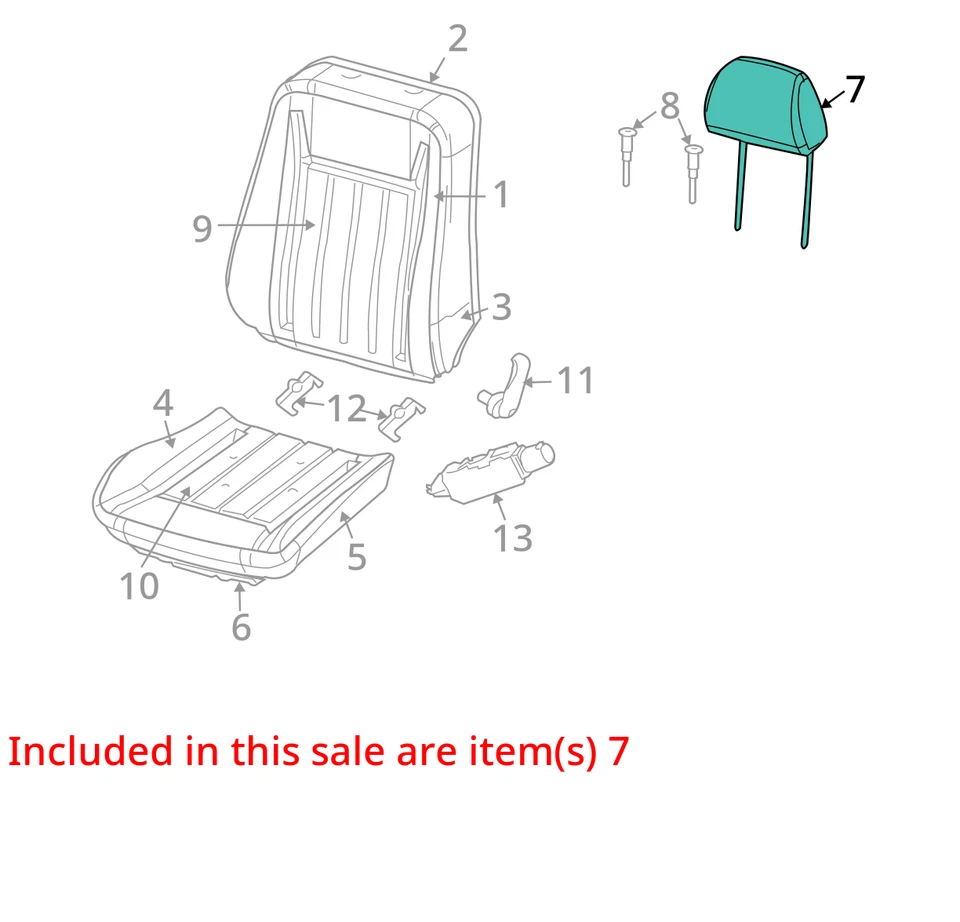 Chrysler 300 2005 reposacabezas delantero derecho cuero gris pizarra 1AN891DBAB usado OEM Foto 4 de 4