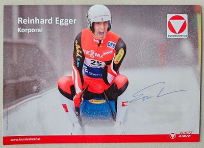 Reinhard Egger Rodeln original handsigniert AK AK1795