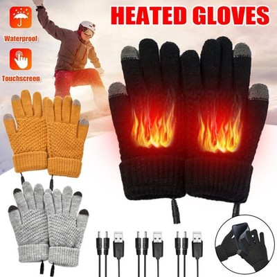 Winter Handwärmer Warm Beheizbare Handschuhe USB Macht Sport Thermo HandschuheB