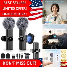 Plug Play Wireless Mic with 1-Touch Mute - Ideal for YouTube TikTok Creators