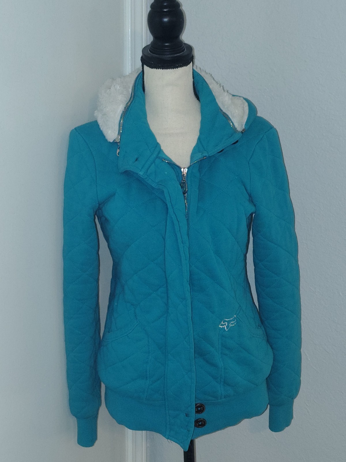 Women's Fox Racing Thick Teal Jacket With Detachable Hood