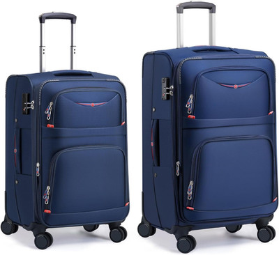 Expandable Softside Luggage Set - 2-Piece with 4 Spinner Wheels, Blue