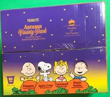 PEANUTS AUTUMN VARIETY 80 K CUPS FLAVORED COFFEE Pumpkin-Cinnamon-Maple Vanilla