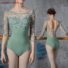 Ballet Dance Leotard Dress for Women Body Suit Printed Top One-piece Gymnastic