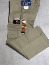 Dickies Pants Boys Husky Navy Classic Fit Flat Front Straight Leg Adjustable