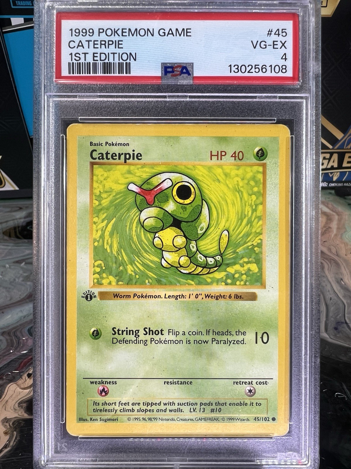 1999 Pokémon CATERPIE Base Set “PSA 4”  1st Edition Shadowless 45/102