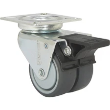 Strongway 2in. Dual-Wheel Swivel Caster with Brake, 200-Lb. Capacity,