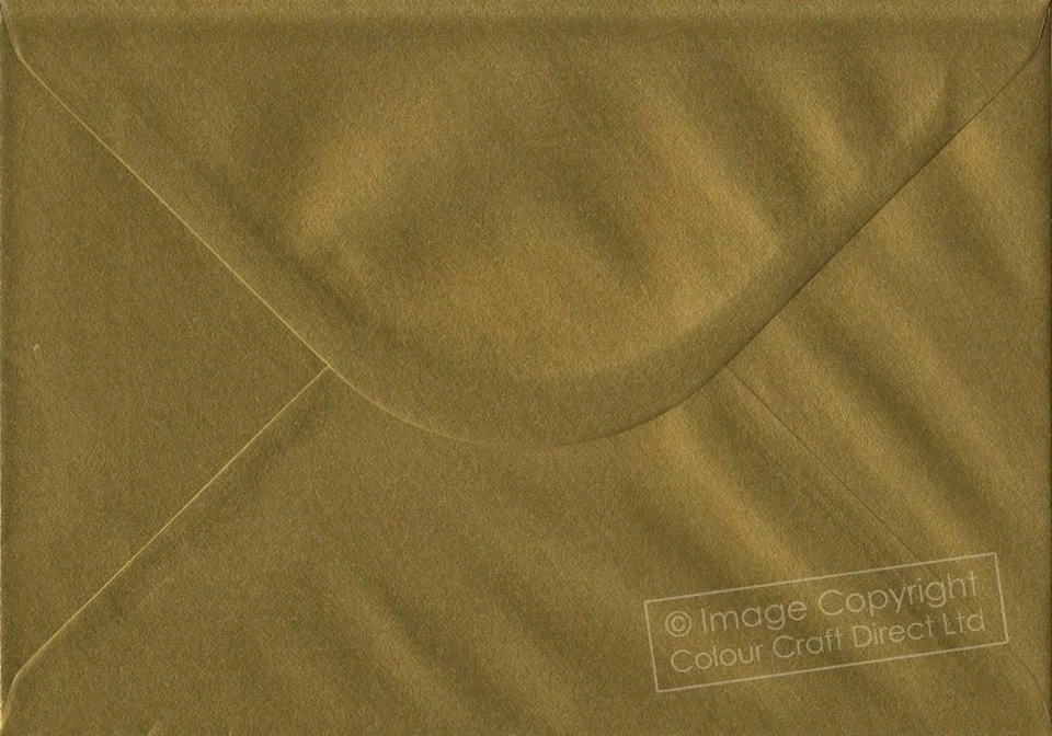 COLOUR CRAFT DIRECT Metallic Gold C5 Envelopes - 162 mm x 229 mm Gummed A5 Size Colour Envelopes