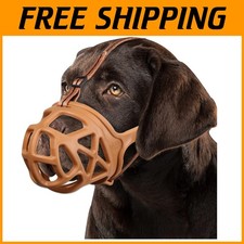 Large Dog Muzzle, Basket Style for Training, Brown