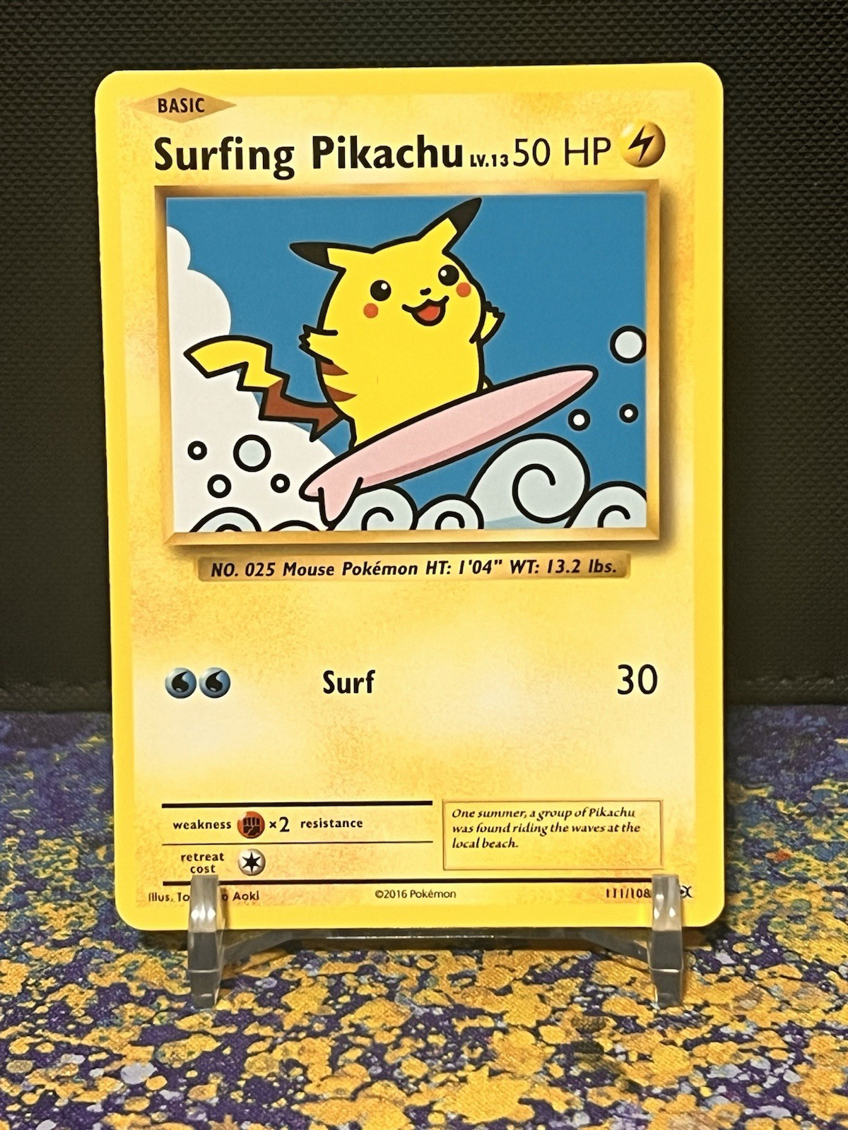Pokémon TCG Surfing Pikachu XY Evolutions 111/108 Regular Secret Rare NM