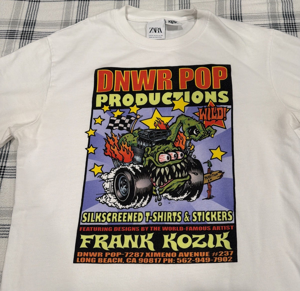 Frank Kozik Zara Graphic Tee Rock Punk Grunge Hype Size M White | eBay