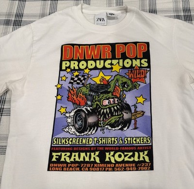 Frank Kozik Zara Graphic Tee Rock Punk Grunge Hype Size M White | eBay