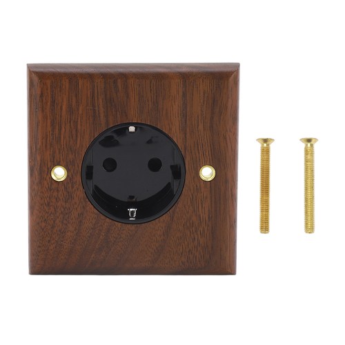 Wall Outlet Black Walnut Standard Retro Electric Wall Power Light Switch Socket - Picture 2 of 12