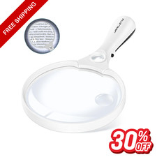Large Magnifying Glass with Light 10X 20X 45X Illuminated Handheld Magnifier....
