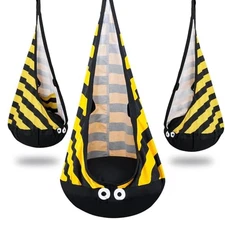  Kids Pod Swing Seat,Hanging Chair with Inflatable Cushion,Sensory Swing Bee