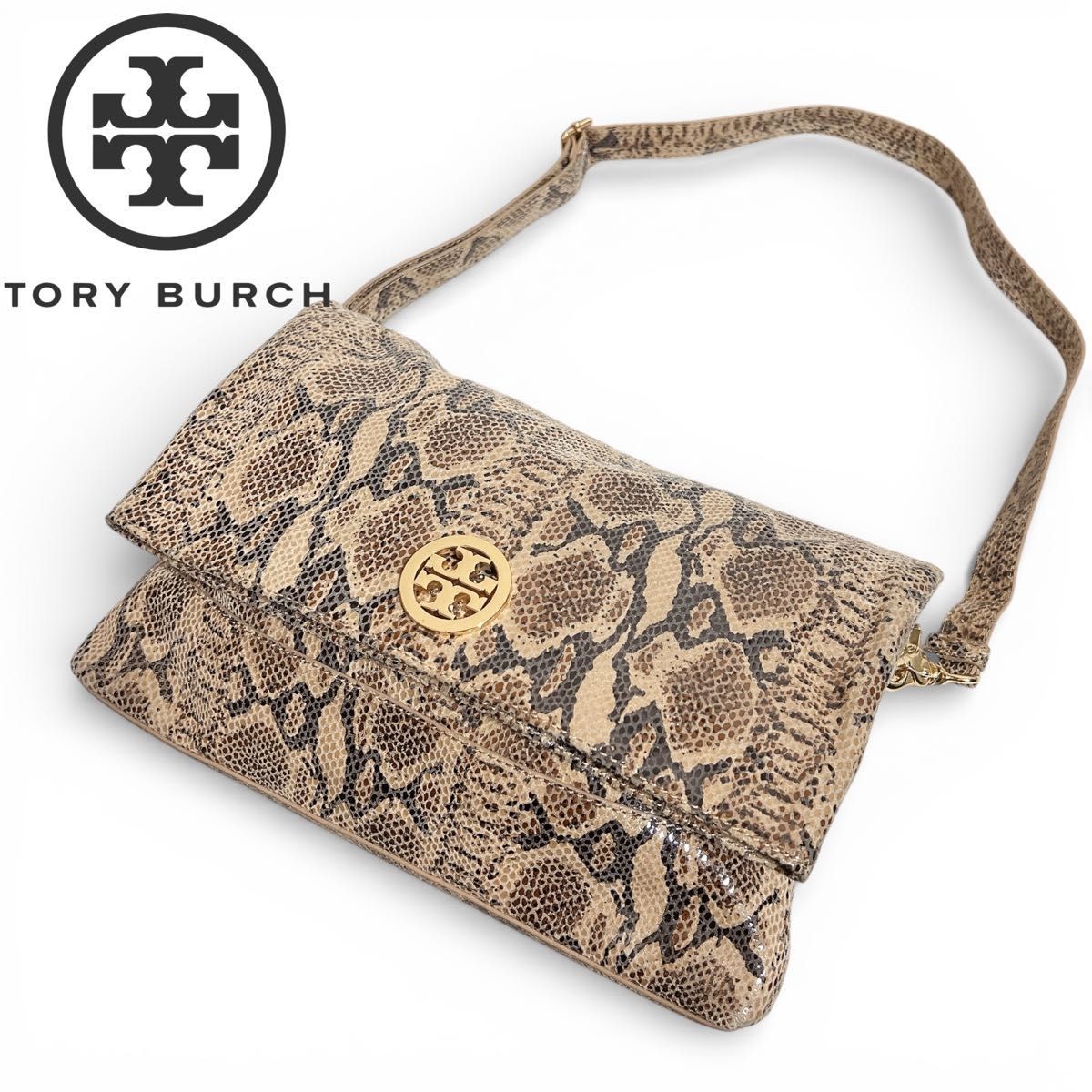 Rare Tory Burch Python Pattern 2WAY Adjustable Sh… - image 1