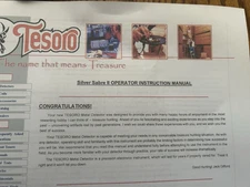 TESORO SILVER SABRE II METAL DETECTOR OPERATOR OPERATING INSTRUCTION MANUAL